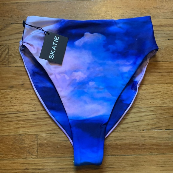 Skatie Other - Skatie menro style bikini bottom in sky blue/pink